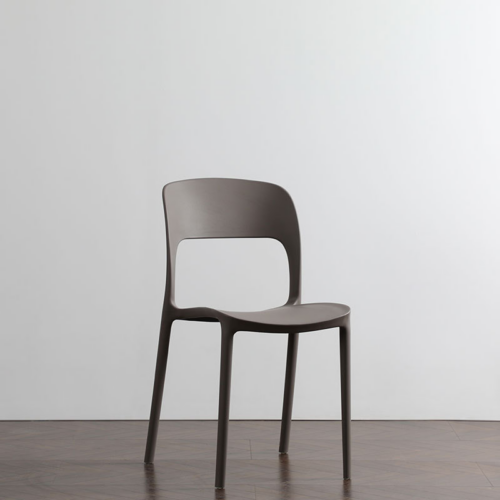 Modern Cutout-Back PP Plastic Dining Chair - Dining chair - QONKA HOME