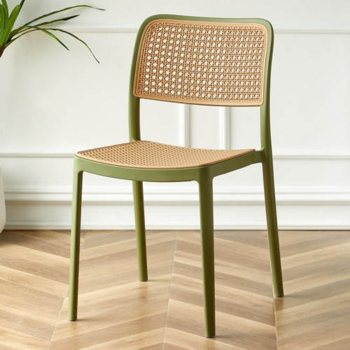 Modern Wicker Look Side Chair - Dining chair - QONKA HOME