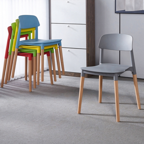 Nordic Dining Chair with Beech Wood Legs - Dining chair - QONKA HOME