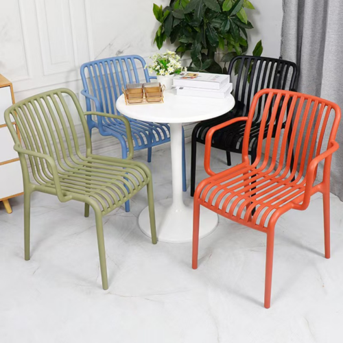Slatted Plastic Dining Chair - Dining chair - QONKA HOME