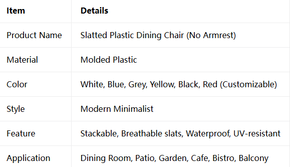 Slatted Plastic Dining Chair