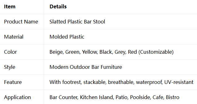 Modern Outdoor Counter Height Bar Chair