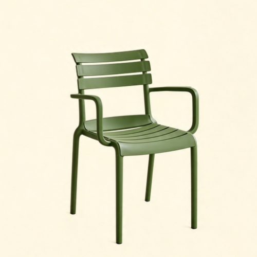 Slatted Plastic Dining Chair - Dining chair - QONKA HOME
