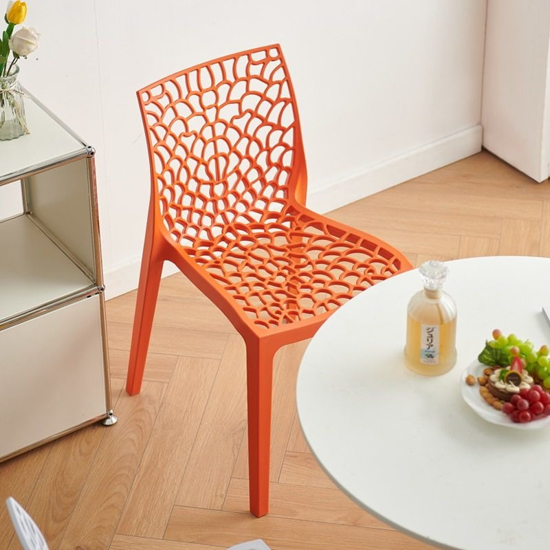 Hollow Pattern Plastic Dining Chair