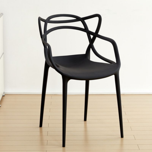 Line Art Plastic Arm Dining Chair - Dining chair - QONKA HOME