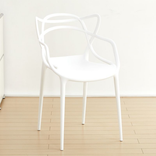 Line Art Plastic Arm Dining Chair - Dining chair - QONKA HOME