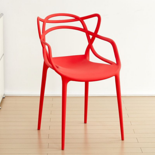 Line Art Plastic Arm Dining Chair - Dining chair - QONKA HOME