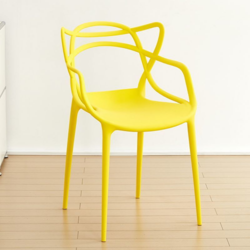 Line Art Plastic Arm Dining Chair - Dining chair - QONKA HOME