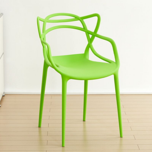 Line Art Plastic Arm Dining Chair - Dining chair - QONKA HOME