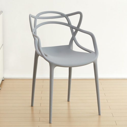 Line Art Plastic Arm Dining Chair - Dining chair - QONKA HOME