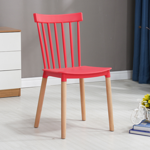 Modern Windsor Plastic Dining Chair with Beech Wood Legs - Dining chair - QONKA HOME
