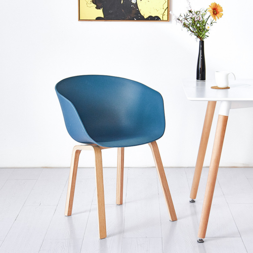 Vintage Floral Bird Print Fabric Dining Chair, Curved Bentwood Backrest Solid Wood Leg Upholstered Side Chair