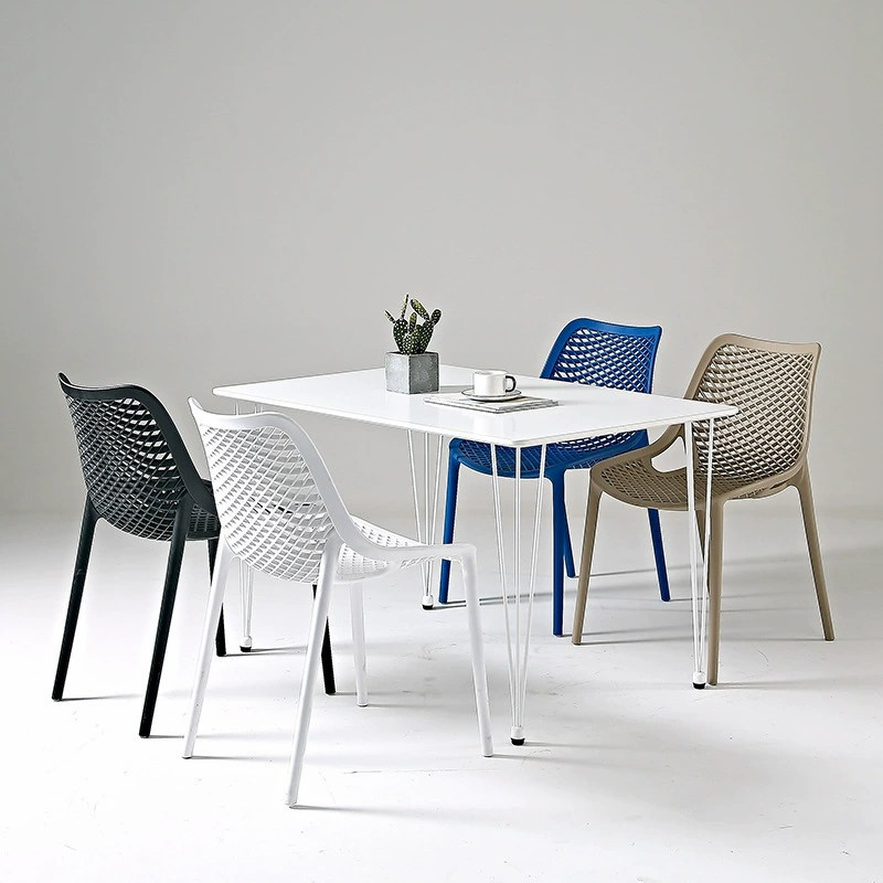 Mesh Hollow Stackable Plastic Dining Chair