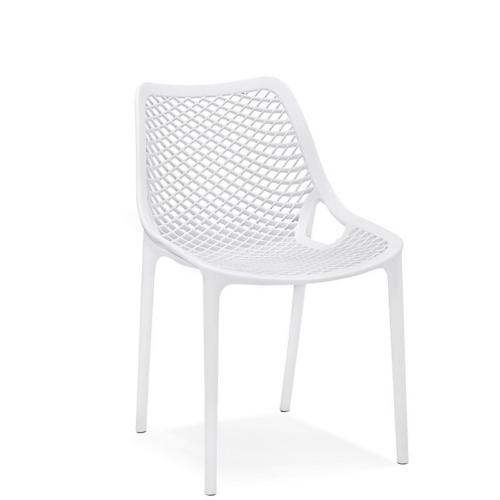 Mesh Hollow Stackable Plastic Dining Chair - Dining chair - QONKA HOME