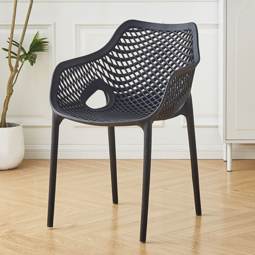 Mesh Armrest Plastic Dining Chair - Dining chair - QONKA HOME