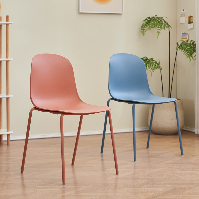 Plastic Dining Chair with Metal Legs