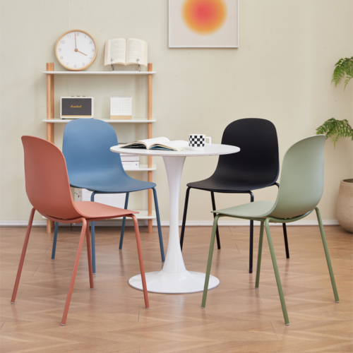 Plastic Dining Chair with Metal Legs - Dining chair - QONKA HOME