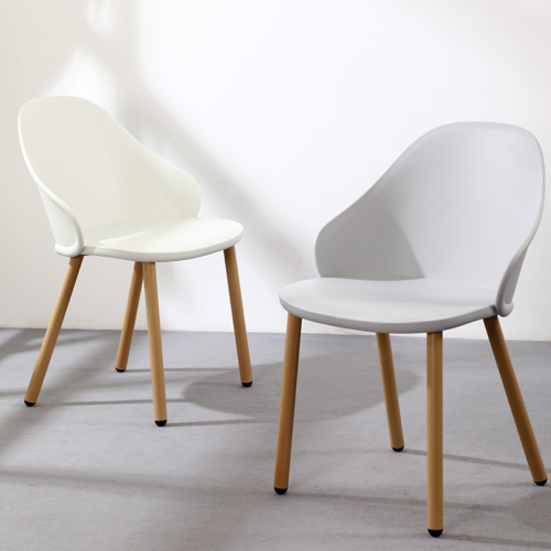 Curved Back Plastic Dining Chair - Dining chair - QONKA HOME