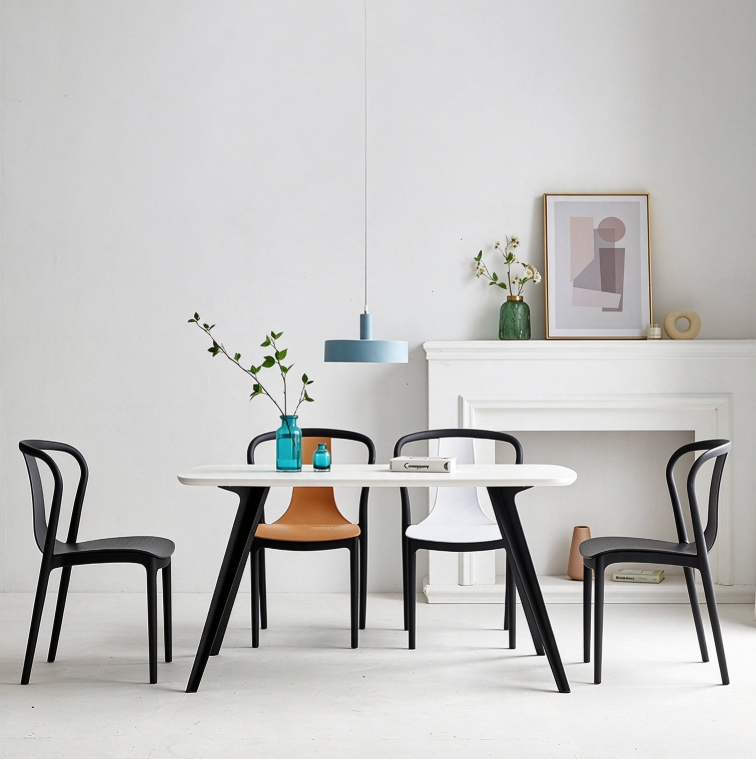 Hollow Frame Plastic Dining Chair