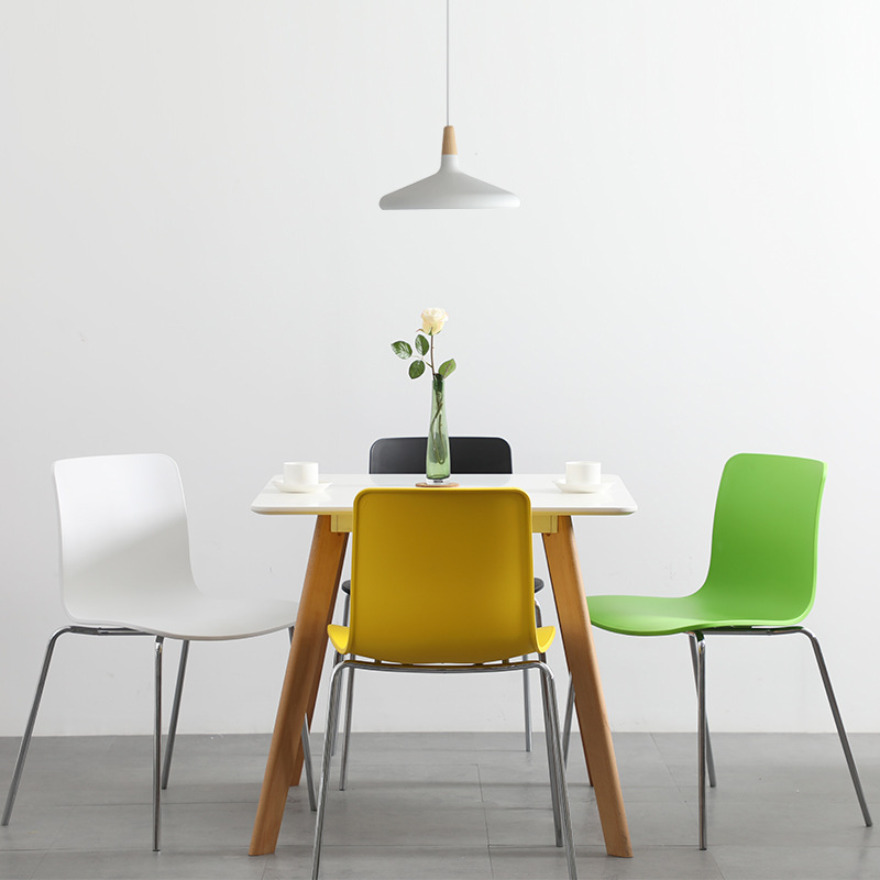 Plastic Dining Chair with Chrome Legs