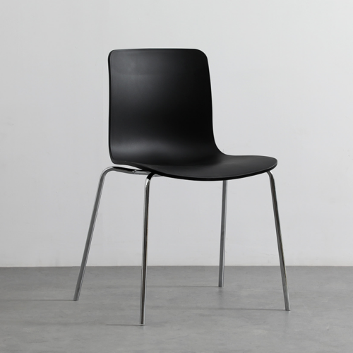 Plastic Dining Chair with Chrome Legs - Dining chair - QONKA HOME
