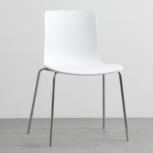 Plastic Dining Chair with Chrome Legs - Dining chair - QONKA HOME
