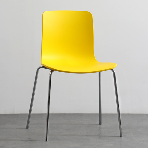 Plastic Dining Chair with Chrome Legs - Dining chair - QONKA HOME