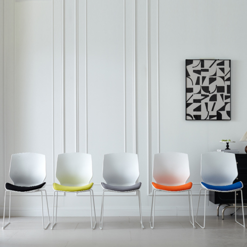 Padded Plastic Sled Base Chair - Dining chair - QONKA HOME
