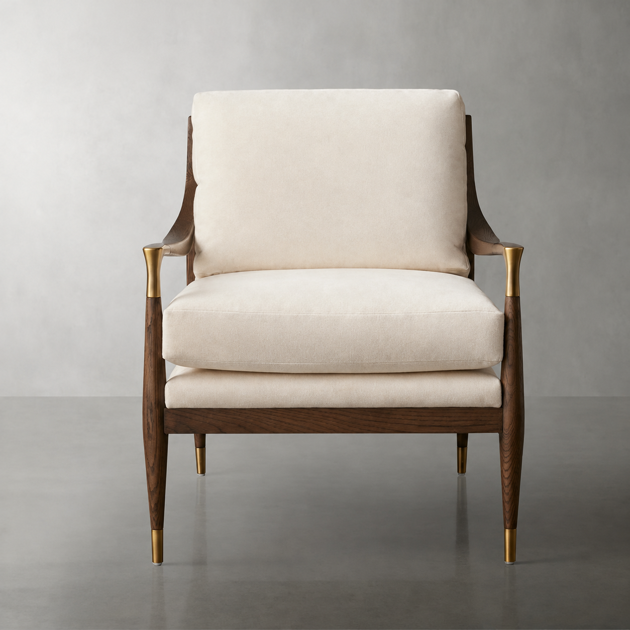 Lambswool lounge chair, minimalist living room chair