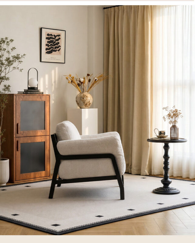 Nordic-style vintage removable-cover single armchair