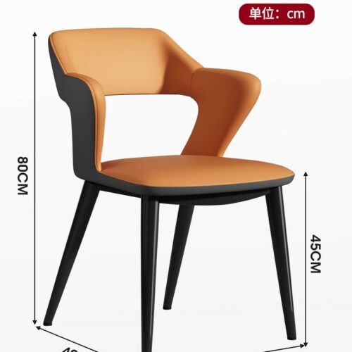 Italian Minimalist Two-tone Upholstered Dining Chair Hollow Cutout Back Armchair for Dining Room and Commercial Use - Meta...