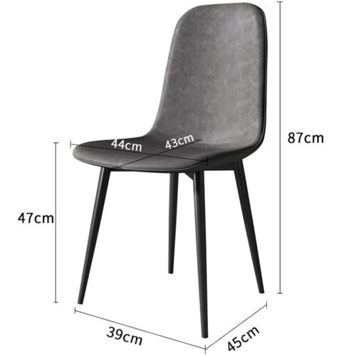 pu Leather Dining Chair, Modern Side Chair With Black Legs Gold Tip, Luxury Restaurant Home Dining Room - Metal dining cha...