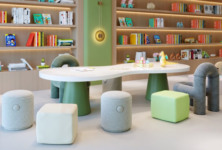 Children's activity table and chair set with eco-friendly wood from QONKA HOME